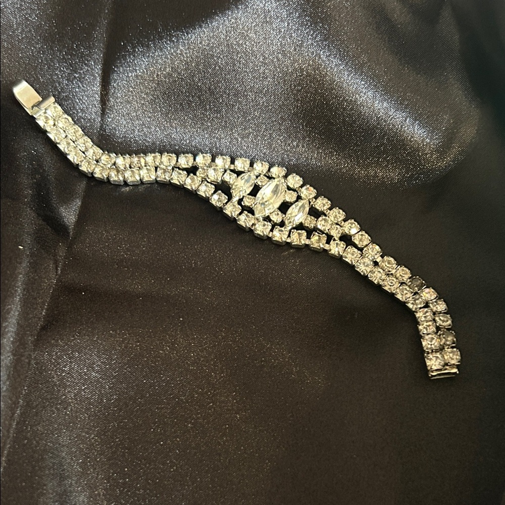 Dazzling Silver Rhinestone Bracelet
